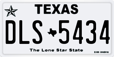 TX license plate DLS5434