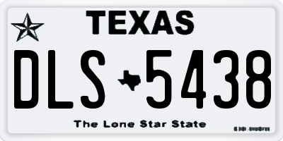 TX license plate DLS5438