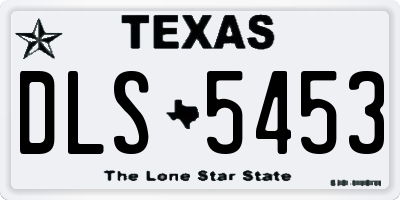TX license plate DLS5453
