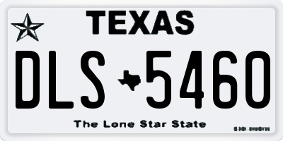 TX license plate DLS5460