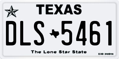 TX license plate DLS5461