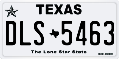 TX license plate DLS5463