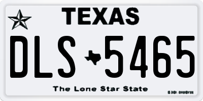 TX license plate DLS5465