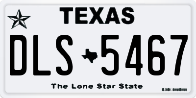 TX license plate DLS5467