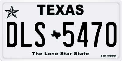 TX license plate DLS5470