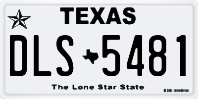 TX license plate DLS5481