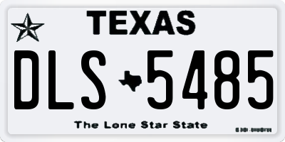 TX license plate DLS5485