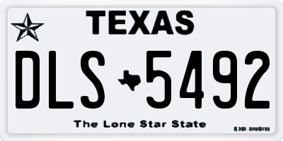 TX license plate DLS5492