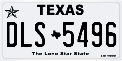 TX license plate DLS5496