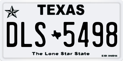 TX license plate DLS5498