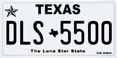 TX license plate DLS5500