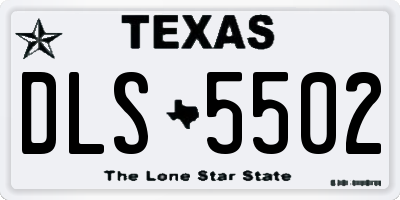 TX license plate DLS5502