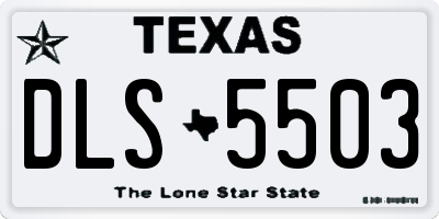 TX license plate DLS5503