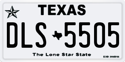 TX license plate DLS5505