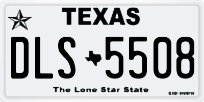 TX license plate DLS5508