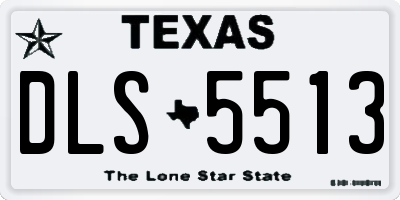 TX license plate DLS5513