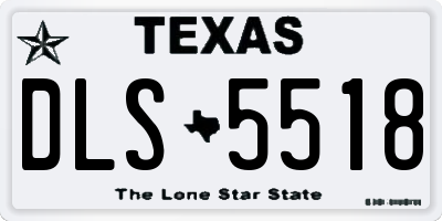 TX license plate DLS5518