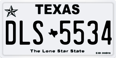 TX license plate DLS5534