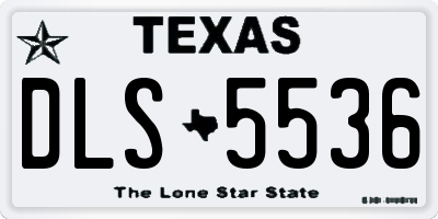 TX license plate DLS5536
