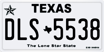 TX license plate DLS5538