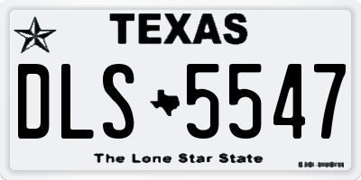 TX license plate DLS5547