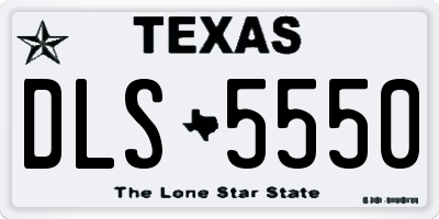 TX license plate DLS5550