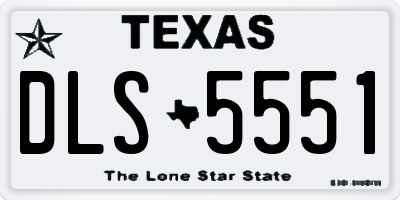 TX license plate DLS5551