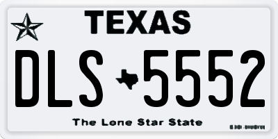 TX license plate DLS5552