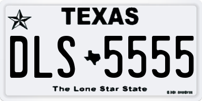 TX license plate DLS5555