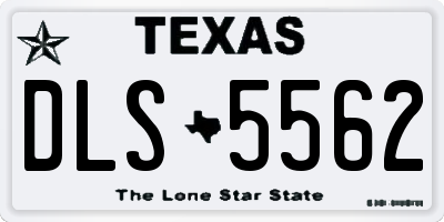 TX license plate DLS5562
