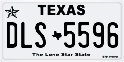 TX license plate DLS5596