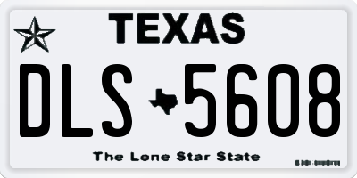 TX license plate DLS5608