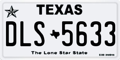 TX license plate DLS5633