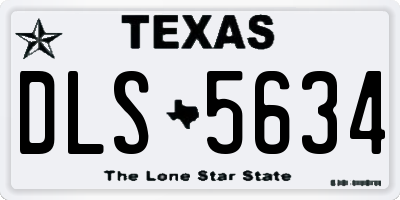 TX license plate DLS5634