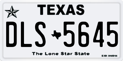 TX license plate DLS5645