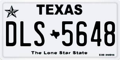 TX license plate DLS5648