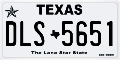 TX license plate DLS5651