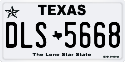TX license plate DLS5668