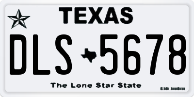 TX license plate DLS5678