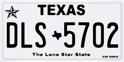 TX license plate DLS5702