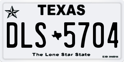 TX license plate DLS5704