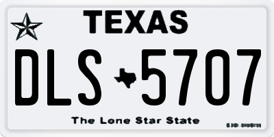 TX license plate DLS5707