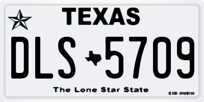 TX license plate DLS5709