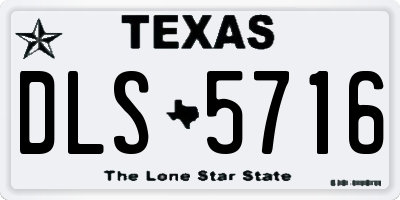 TX license plate DLS5716
