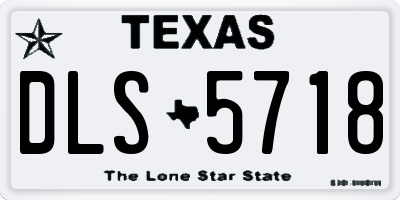 TX license plate DLS5718
