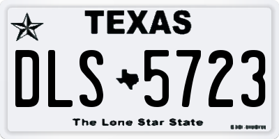 TX license plate DLS5723