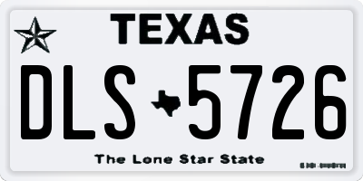 TX license plate DLS5726