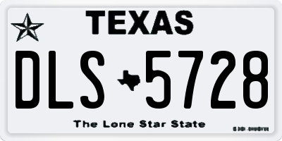 TX license plate DLS5728