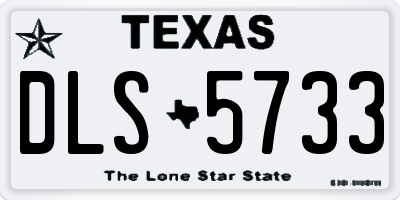 TX license plate DLS5733