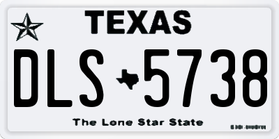 TX license plate DLS5738
